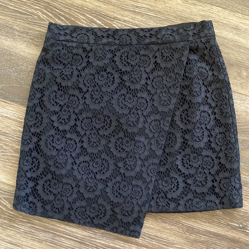 NWOT Madewell Lace Asymmetrical Hem Faux Wrap Mini Skirt - NEW